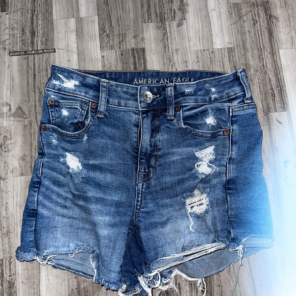 American Eagle Outfitters Pants - American Eagle Outfitters Blue Distressed Jean Shorts